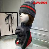 GUCCI古馳 兔絨+羊絨針織圍巾帽子套裝 百搭情侶款 男女同款 LLWJ6901