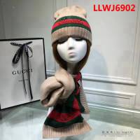 GUCCI古馳 兔絨+羊絨針織圍巾帽子套裝 百搭情侶款 男女同款 LLWJ6902