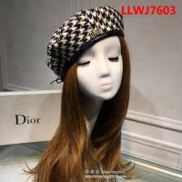 DIOR迪奧 經典款 燈芯絨千鳥格貝蕾帽 LLWJ7603