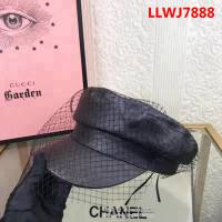 DIOR迪奧 專櫃款 爆款 小香風網紗皮質軍帽 LLWJ7888