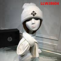 克羅心Chrome Hearts 2018早秋 情侶款加厚羊毛圍巾帽子套裝 男女同款 LLWJ8604