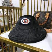 Gucci女士帽子 古馳春夏系列可折疊空頂編織草帽 Gucci遮陽帽  mm1014