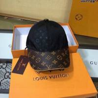 LV男士帽子 路易威登皮質帽檐鴨舌帽棒球帽  mm1039