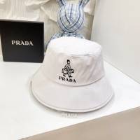 Prada女士帽子 普拉達網紗邊拼接材質漁夫帽遮陽帽  mm1194