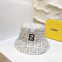 Fendi男女同款帽子 芬迪2021新款簡約印花漁夫帽遮陽帽  mm1203