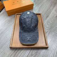 LV新品男士帽子 路易威登灰色印花鴨舌帽棒球帽  mm1334