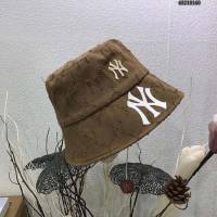 NY男女同款帽子 MLB做舊刺繡漁夫帽遮陽帽  mm1448