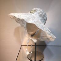 LOEWE新品女士帽子 羅意威小花帶繩蕾絲遮陽帽漁夫帽  mm1515