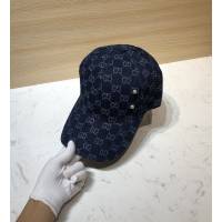 Gucci新品女士帽子 古馳做舊牛仔珍珠鴨舌帽棒球帽  mm1591