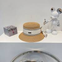 Chanel爆款女士帽子 香奈兒2021春夏新款度假冰絲小禮帽盆帽  mm1595