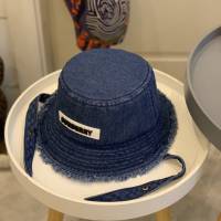 Burberry男女同款帽子 巴寶莉新款重工洗水牛仔加防風繩漁夫帽遮陽帽  mm1648