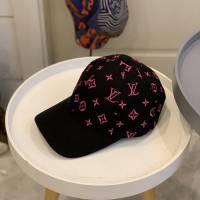 LV男女同款帽子 路易威登拼接刺繡款棒球帽  mm1655