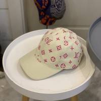 LV男女同款帽子 路易威登拼接刺繡款棒球帽  mm1656