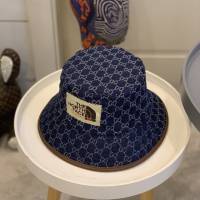 Gucci北面聯名款帽子 古馳水洗牛仔漁夫帽遮陽帽  mm1659