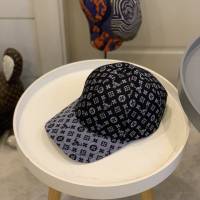 LV新品男士帽子 路易威登做舊拼接印花鴨舌帽棒球帽  mm1662