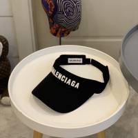 Balenciaga新品女士帽子 巴黎世家新款彩色純棉立體logo空頂帽遮陽帽  mm1665
