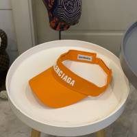 Balenciaga新品女士帽子 巴黎世家新款彩色純棉立體logo空頂帽遮陽帽  mm1666