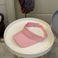 Balenciaga新品女士帽子 巴黎世家新款彩色純棉立體logo空頂帽遮陽帽  mm1667