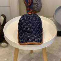 Gucci男士帽子 古馳爆款做舊牛仔包邊棒球帽鴨舌帽  mm1668