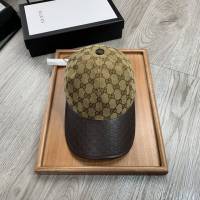 Gucci爆款男士帽子 古馳帆布拼皮印花棒球帽鴨舌帽  mm1752