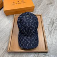 LV男女同款帽子 路易威登水洗做舊牛仔小字棒球帽鴨舌帽  mm1760