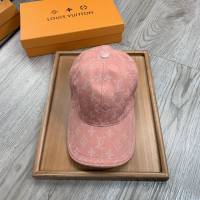 LV男女同款帽子 路易威登水洗牛仔印花棒球帽鴨舌帽  mm1761