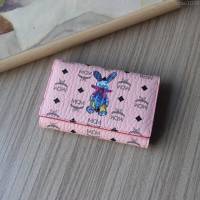 MCM錢包 原單 8011 兔子中款三折錢包 3D絲印 字母組合塗層帆布 MCM女款錢包  mdmc1036