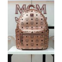 MCM雙肩包 原單 5917小號 香檳色 夏季新款 純手工定制版 MCM女後背包  mdmc1113