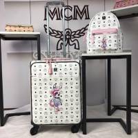 MCM行李箱 原單 1001行李箱 書包 絲印3D兔子 visetos經典圖案 MCM女雙肩包  mdmc1245