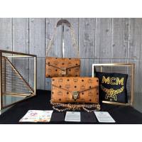 MCM女包 原單 2019款新版 字母組合圖案 MCM Millie Visetos包 MCM單肩包 MCM鏈條斜跨女包  mdmc1274