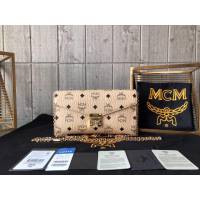 MCM女包 原單 2019款新版 字母組合圖案 MCM Millie Visetos包 MCM單肩包 MCM鏈條斜跨女包  mdmc1275