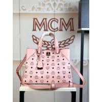 MCM女包 原單 6296 19新款托特包 經典印花接拼色 MCM女單肩包 MCM女手拎包 MCM斜挎女包  mdmc1291
