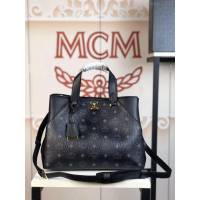 MCM女包 原單 6296 19新款托特包 經典印花接拼色 MCM女單肩包 MCM女手拎包 MCM斜挎女包  mdmc1292