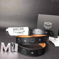 MCM皮帶 專櫃同步 原單 韓國雙面進口頭層皮 mcm腰帶  mdmc1355
