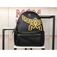 MCM雙肩包 原單 5919 2019新款 MCM全皮荔枝紋 特別定制款 3D絲印M家翅膀 MCM後背包  mdmc1434