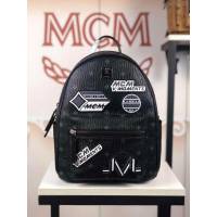 MCM雙肩背包 原單 5816 Victory Patch Stark雙肩背包 標誌性Visetos塗層帆布 貼花裝飾 MCM女背包  mdmc1452