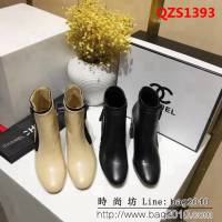 CHANEL香奈兒 2018秋冬走秀爆款 牛皮中跟短靴 QZS1393