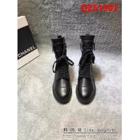 CHANEL香奈兒 18冬最新款 775高絲光黑色牛皮面 時尚短靴 QZS1501