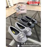 CHANEL香奈兒 2018秋季新款 水鑽吊墜 時尚百搭水貂毛女鞋 QZS1964