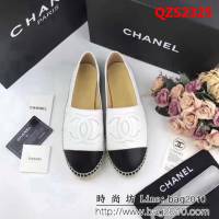 CHANEL香奈兒 彩色羊皮系列 漁夫工藝 白色綿羊皮 女休閒鞋 QZS2325