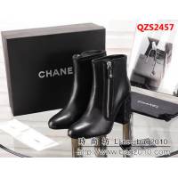 CHANEL香奈兒 官網同步 2018新款 混種羊皮+羅緞 秋冬短靴 QZS2457