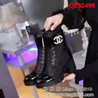CHANEL香奈兒 專櫃經典款 牛漆皮最新香奈兒 高跟時尚短靴 QZS2498