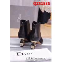 DIOR迪奧 爆款 範冰冰同款升級 牛皮加真馬毛 時尚短靴 QZS1535