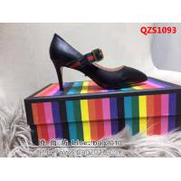 GUCCI古馳 2019春款 女士高跟單皮鞋 黑色 QZS1093