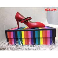 GUCCI古馳 2019春款 女士高跟單皮鞋 紅色 QZS1094