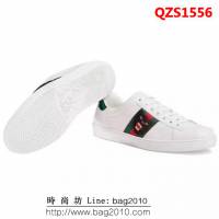 GUCCI古馳 情侶款 經典爆款 白色真皮 低幫運動休閒鞋 QZS1556