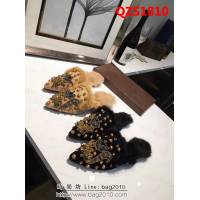 GUCCI古馳 升級版 柳釘彩鑽狐狸 時尚毛毛鞋拖 QZS1810