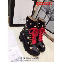 GUCCI古馳 2018新版熱賣 時尚潮流 電繡版7寸靴 QZS2221