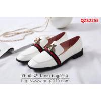 GUCCI古馳 時尚舒適 白色女士單皮鞋 QZS2255