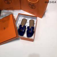 HERMES愛馬仕 頂級品質 2018漆皮系列 貴婦拖鞋 休閒百搭款 真皮底女拖鞋  dsX1414